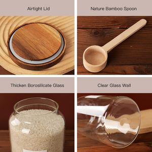2 pots en verre borosilicate de 1 gallon avec couvercles hermétiques, compatibles micro-ondes et réfrigérateur, grande capacité, pour le stockage des aliments et du thé - Product Image 4