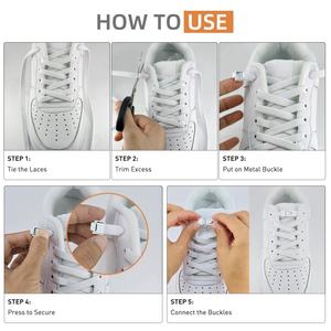 Cordones Elásticos Sin Atar con Cierre de Presión para Zapatillas Deportivas, para Niños y Adultos, Anchos, Planos, Coloridos, con Hebilla de Metal, Sin Atar - Product Image 5