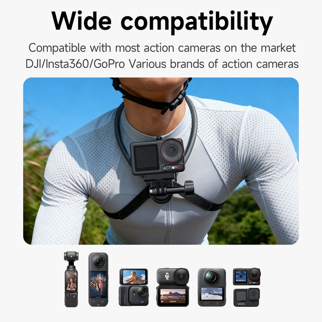 Action Camera Neck Mount 360 180 Flip ABS Silicone 190g QR for GoPro DJI Insta360 POV Vlog OEM