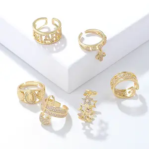 2022 Wholesale Brass Jewelry Accessories Gold Plated Zircon Rings Find Making Rings For Women