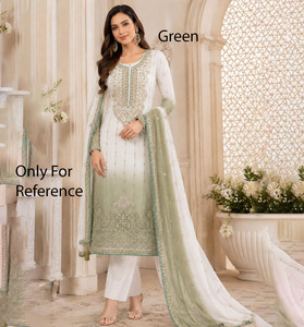 Ensemble sharara gharara kurti brodé traditionnel, tissu en soie, magnifique tenue ethnique indienne pakistanaise de créateur, robe pakistanaise. - Product Image 1