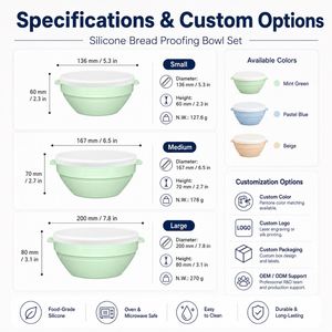 LA Arrivals Paniers à levée de pain en silicone de qualité alimentaire sans BPA, chauffables, pliables, compatibles lave-vaisselle, pour levain - Product Image 3
