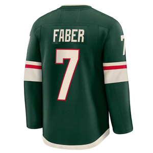 Maillots de hockey pour hommes entièrement cousus, modèle Hot Player, Brock Faber, Matthew Boldy, Marc-Andre Fleury, Quinn Hughes, Kirill Kaprizov, tailles S-3XL - Product Image 5