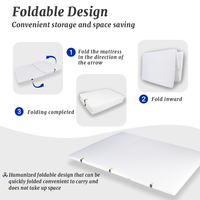 Matelas pliable Skylee 4D à haute résilience, à maintien élevé, détachable, lavable, en polymère POE, respirant et confortable