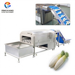 Machine à laver les radis blanche personnalisée en usine avec réservoir de trempage, machine de nettoyage des radis - Product Image 1