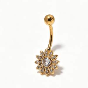 14G Hypoallergenic Stainless Steel <strong>Belly</strong> Button Ring Navel <strong>Belly</strong> Piercing Jewelry Flower Navel <strong>Belly</strong> Rings for Women - Product Image 5