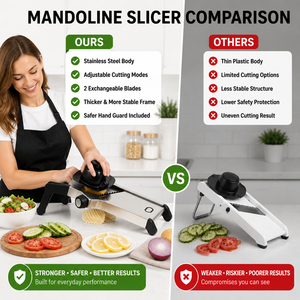 Mandoline multifonctionnelle professionnelle réglable manuellement en acier inoxydable 304 avec protection de sécurité pour couper les <span class=keywords><strong>légumes</strong></span> - Product Image 5