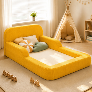 <span class=keywords><strong>Lit</strong></span> pour tout-petits à design à <span class=keywords><strong>sol</strong></span> bas, <span class=keywords><strong>Montessori</strong></span>, CertiPUR-US, OEKO-TEX, mousse haute densité, lavable en machine, meubles de chambre à coucher, à partir de 3 ans - Product Image 2
