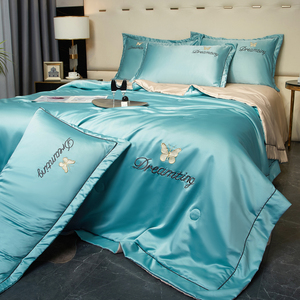 Kit de ropa de <span class=keywords><strong>cama</strong></span> de dormitorio agradable a la piel de estilo europeo y americano de seda helada lavable suave al por mayor - Product Image 6