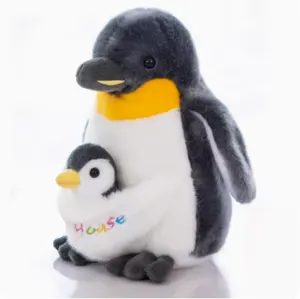 CE/ASTM 2024 Trending New Arrival Customized Penguin Mummy & Baby Plush Toys Fluffy Cute Animal Stuffed Plushies Doll For Kids