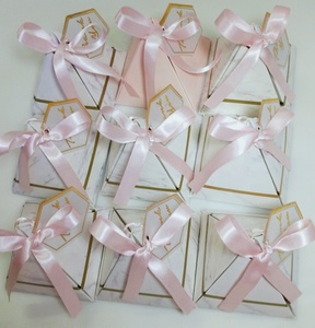 Chinese Manufacturers Hot Sale Folders Yiwu Supplier Wholesale New Marble Design Empty Pyramid <strong>Weeding</strong> Candy <strong>Boxes</strong> <strong>for</strong> Door Gift - Product Image 5