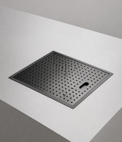 Évier de cuisine double en acier inoxydable 304 fait main, noir nano, avec rinçoir à tasses dissimulé, pour projets modernes d'hôtels et villas, panneau de 3 mm