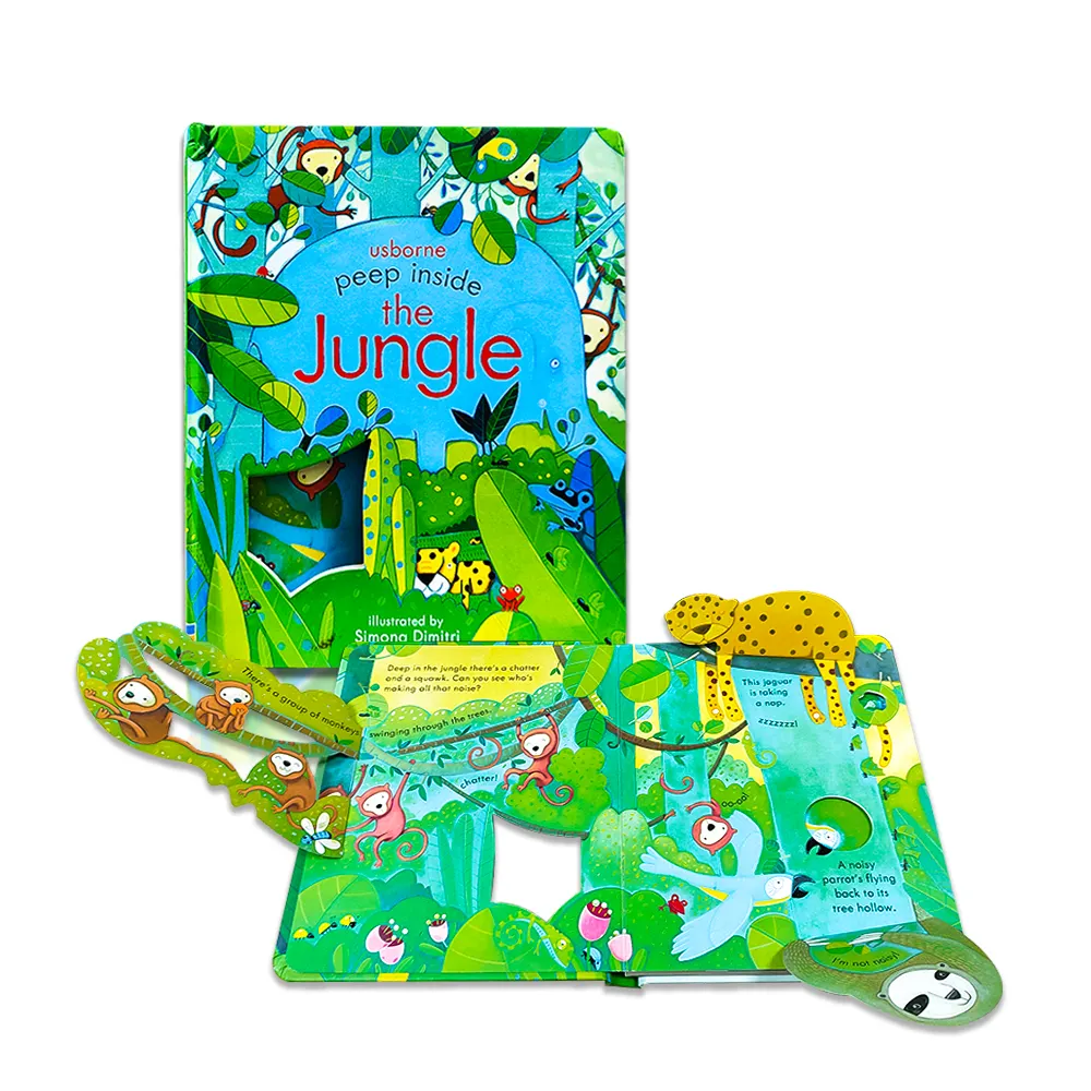 Printservice Kinderen Tillen De Kleppenboeken Op 3d Pop-Up Kinderen Boeken Het Jungle Hardcover Bordboek