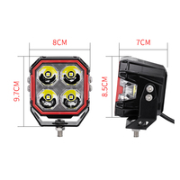 Feux de conduite LED haute luminosité de 3 pouces, multicolores RGB, 4x4, feux de travail tout-terrain, éclairage latéral pour camion, éclairage extérieur automobile