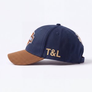 Casquettes de baseball en toile épaisse à 6 panneaux avec broderie et appliqué en feuille d'or, logo personnalisé, vente en gros, fabricant de Gorras - Product Image 3