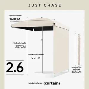 Customizable Portable <b>Trolley</b> Sunshade Square Outdoor Summer Umbrella for Street Vending Camping & Sun Protection - Product Image 5