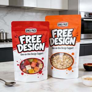 Free Design Custom Printed Food Packaging Candy <b>Bag</b> Resealable With Window Stand up Pouch Plastic Packaging Snack <b>Bags</b> - Product Image 3