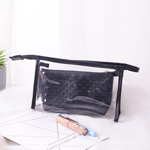 Bolsa de Maquillaje Transparente de Gelatina en Oferta, Bolsa de Aseo Impermeable de Dos Piezas de Gran Capacidad - Product Image 3