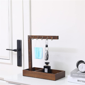 Wooden Jewelry <b>Key</b> Stand <b>Organizer</b> Entryway Tabletop Holder Rack for Home Decor - Product Image 2