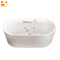 Baignoire à remous autonome en acrylique blanc pour une personne ellipse baignoire sur pied jaccuzies de massage à bulles d'air pour hôtel