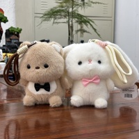 Porte-clés en peluche personnalisé avec logo, jouet en peluche mignon et doux, breloque de sac, mini poupée en peluche, fournisseur en gros