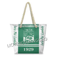Sac fourre-tout en toile personnalisé OES Sororities, imprimé, avec poignées en corde épaisse, sac à main pour le shopping, sac fourre-tout quotidien pour femmes