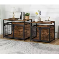 Cage pour chien de luxe moderne en acier et bois avec motif solide, durable et écologique, idéale pour la maison et les animaleries