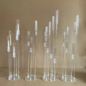 Hot Sale Round floral crystal acrylic centerpiece stand for wedding table