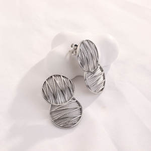 Trendy Double Disc Stainless Steel <b>Stud</b> <b>Earrings</b> - Product Image 3