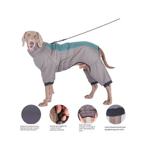 Extérieur temps froid réfléchissant coupe-vent Fullbody quatre pattes doudoune manteau chaud polaire imperméable grand chien <span class=keywords><strong>vêtements</strong></span> d'hiver - Product Image 1