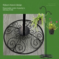 Crochet de berger en métal ornement de jardin avec support et panier de fleurs présentoir pour vignettes de cour