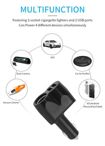 Adaptador de cargador de coche 60W divisor de enchufe de encendedor de cigarrillos 12V/24V Dual USB 3A y 2.4A cargador de coche comercial - Product Image 4