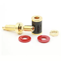 Best-seller Borne d'amplificateur de haut-parleur en fibre de carbone plaqué or cuivre 4mm