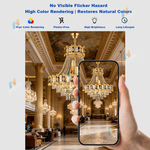 Lámpara de Araña de Cristal LED de Alta Gama, Lámpara Colgante Dorada de Lujo para Comedor, Sala de Estar y Dormitorio - Product Image 2