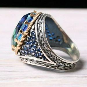 العرف الرجال السود الجزع تأكسد مجوهرات مطلية باللون الفضي أو النحاس مجوهرات - Product Image 4