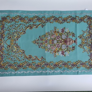 Alfombra Decorativa Bordada con Flores Musulmanas, Lavable, Estilo Jarrón, Apta para Oración en el Hogar, Picnics y Camping - Product Image 1
