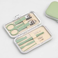Kit de manucure et pédicure en acier inoxydable pour usage domestique, avec lime à ongles, cure-oreille, ciseaux à sourcils et repousse-cuticules