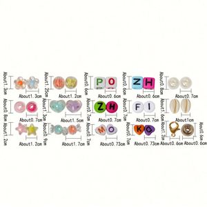 Kit de fabrication de bracelets DIY avec 15 compartiments, perles acryliques en forme de lettres de l'alphabet et coquillages, et cordon élastique pour la création de bijoux - Product Image 4