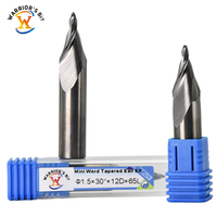 Fraise à queue conique mini à 2 dents en carbure de tungstène haute efficacité, ODM OEM pour outils de gravure CNC sur mini-plaques