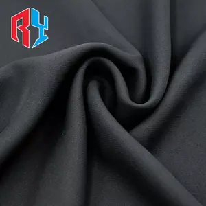 2023 Reiy Wrinkle Resistant accepted washing formal black nida polyester dress fabric for women abaya muslim dress