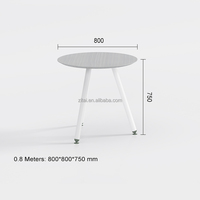 Ensemble table et chaises de café Zitai moderne et durable, surface résistante aux intempéries, cadre antirouille, MDF E1, rangement pour salon de thé, balcon