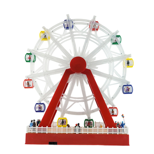 Décorations de Noël LED en forme de grande roue avec fonction rotative, 8 chansons de Noël, adaptateur inclus, en plastique, style classique artificiel - Product Image 4