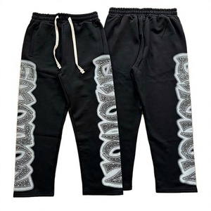 Pantalon décontracté d'extérieur en coton peigné 100 % écologique de haute qualité, avec taille élastique, tricoté mi-lourd, vente en gros - Product Image 3