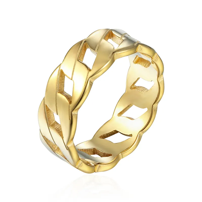 शीर्ष गुणवत्ता के नए डिजाइन के लिए रिंच सिर असीमित कनेक्शन पैटर्न स्टेनलेस स्टील की अंगूठी महिला 3 रंग महिला अंगूठी