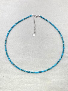 Collar de Apatita Azul, Collares con Cuentas de Piedras Preciosas Pequeñas, Joyería Delicada con Piedras Preciosas Microfacetadas, Joyería Minimalista, Cristal - Product Image 6