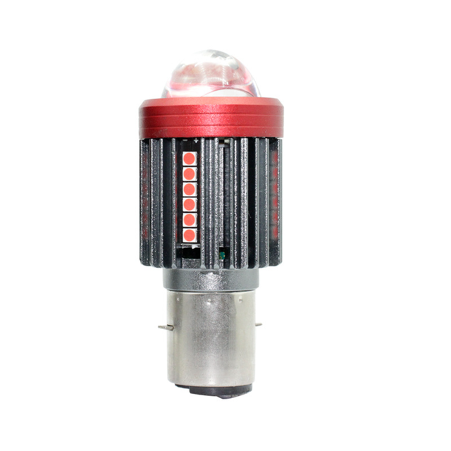 Motorcycle LED spotlight with fisheye lens and fan color light, dual claw H4 super bright, modified electric vehicle headlight