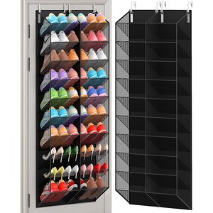 Over The Door Shoe Organizer 20 Pockets Breathable Mesh Hanging Rack For Closet Storage <b>Black</b> 10 Tier Shoe Rack - Product Image 1