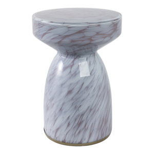 Tavolino d'appoggio in vetro artistico arrotondato per soggiorno e camera da letto, tavolino da caffè per uso quotidiano - Product Image 4
