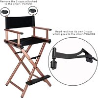 Chaise de professionnel de maquillage, inclinable, en aluminium, avec repose-tête