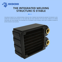 Radiateur en cuivre OCOCOO CRD8 45 mm, ports latéraux filetés G1/4, mini-radiateur compact de refroidissement par eau pour serveur IA, cluster GPU, système HPC